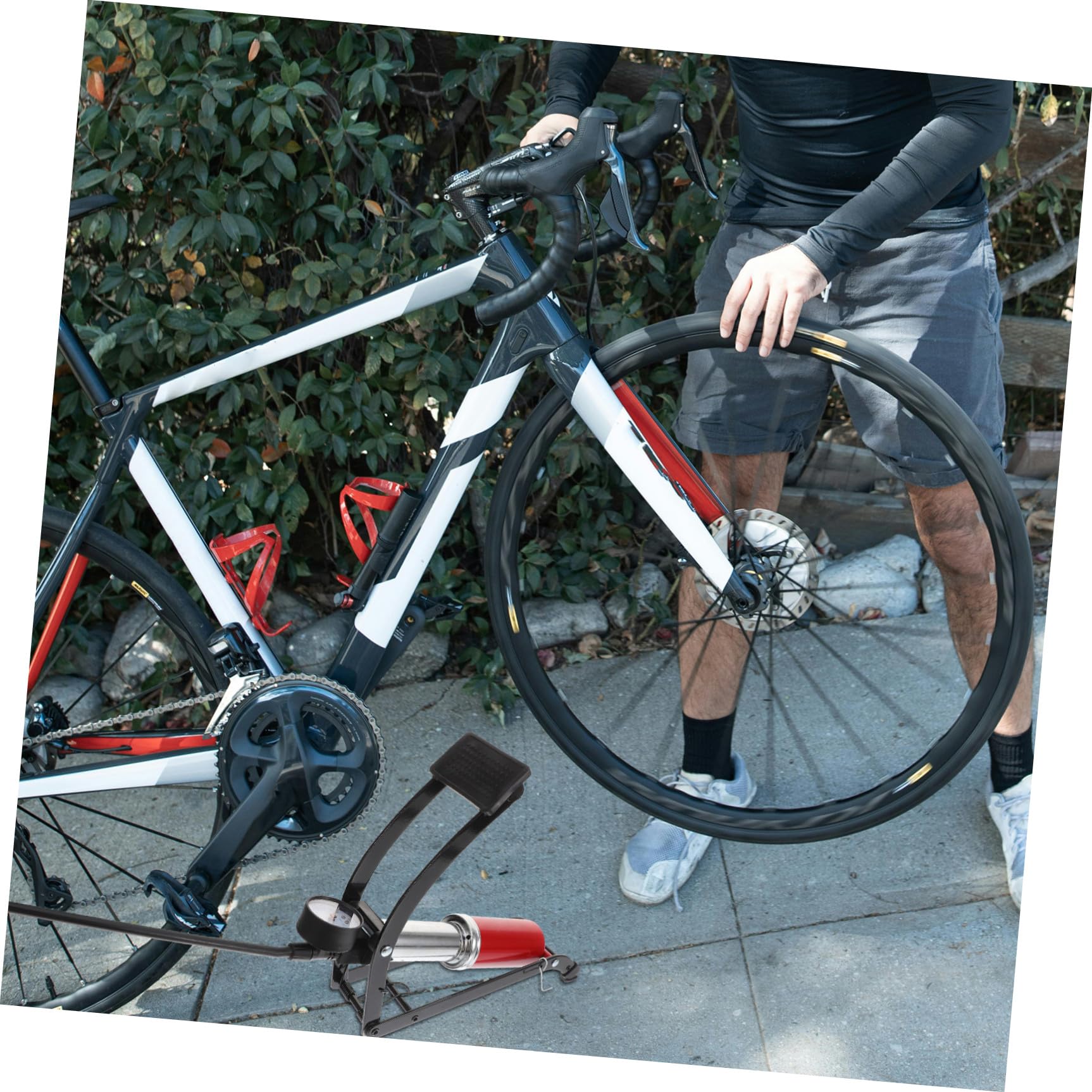 ifundom Bomba de Bicicleta de Hierro Compacta Alta Presión para Neumáticos y Balones, Inflador Portátil Adecuado para Ciclismo y Uso Doméstico