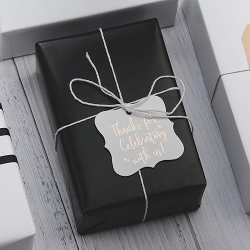 Miniatura 7 de RUSPEPA Papel de regalo negro de color sólido para bodas, cumpleaños, fiestas, felicitaciones y vacaciones, 30 pulgadas x 32.8 pies