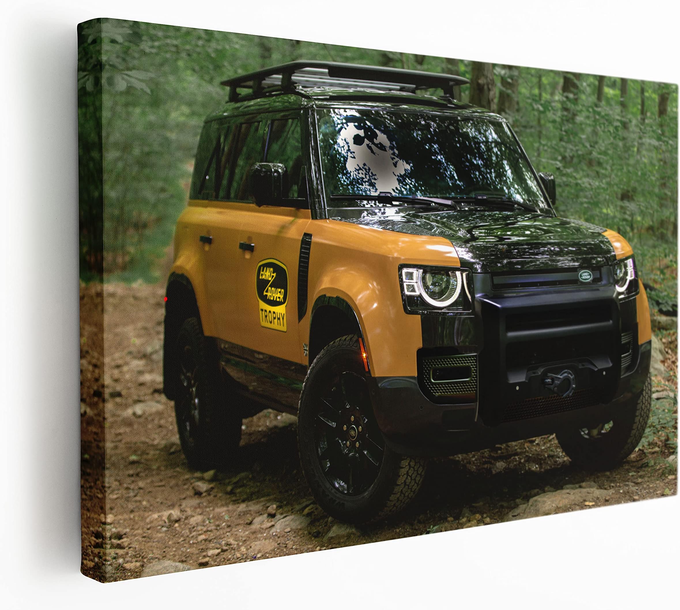 Land Rover Defender 110 Trophy Edition Car Canvas Print Wall Art (24x36 Inches)