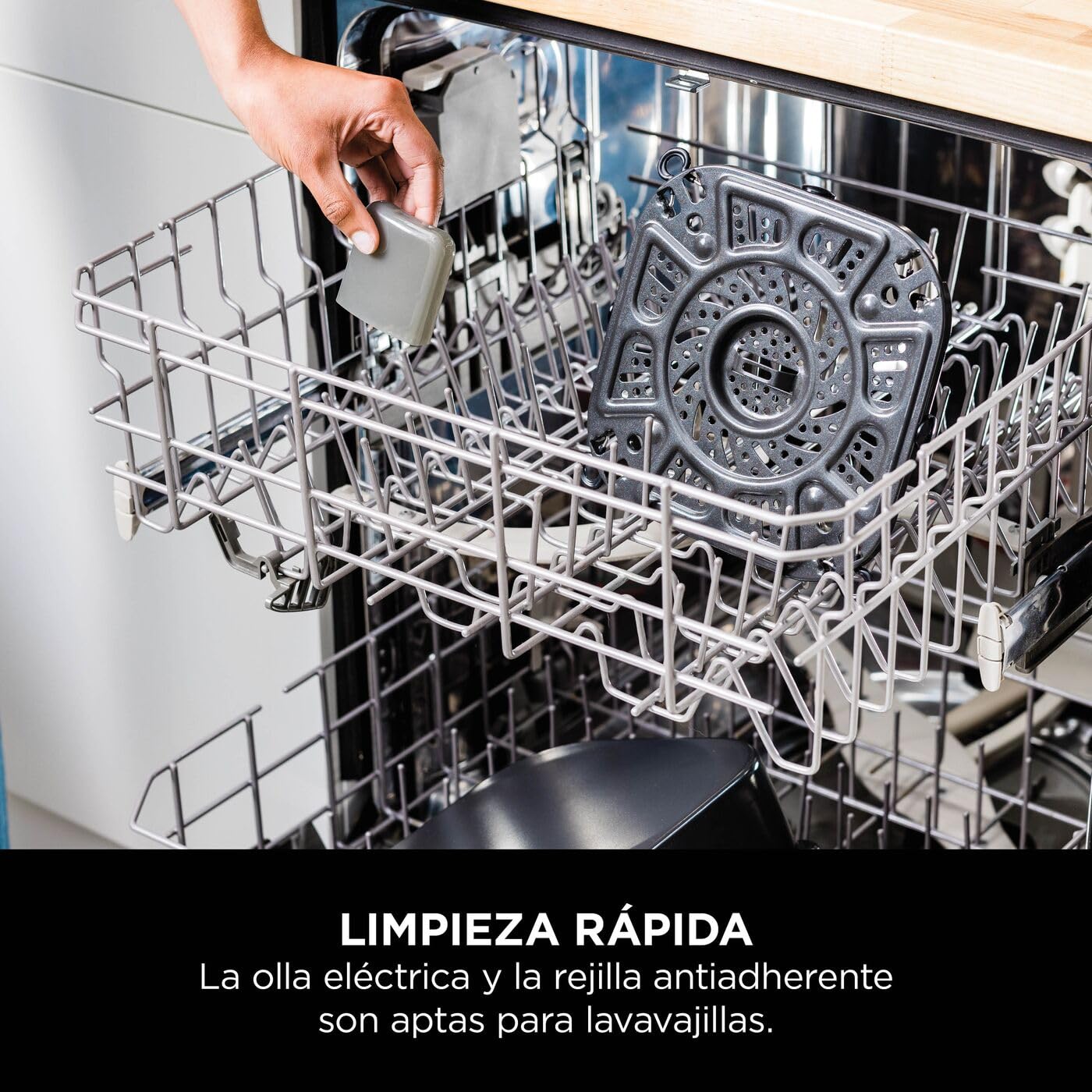 Ninja Speedi Olla Exprés Multifunción Rápida, Olla Eléctrica con Freidora Aire 5,7L, 10 en 1, Freidora sin Aceite, Horno, Cocción Lenta, al Vapor y más, 4 Porciones en 15min, Negro ON500EU