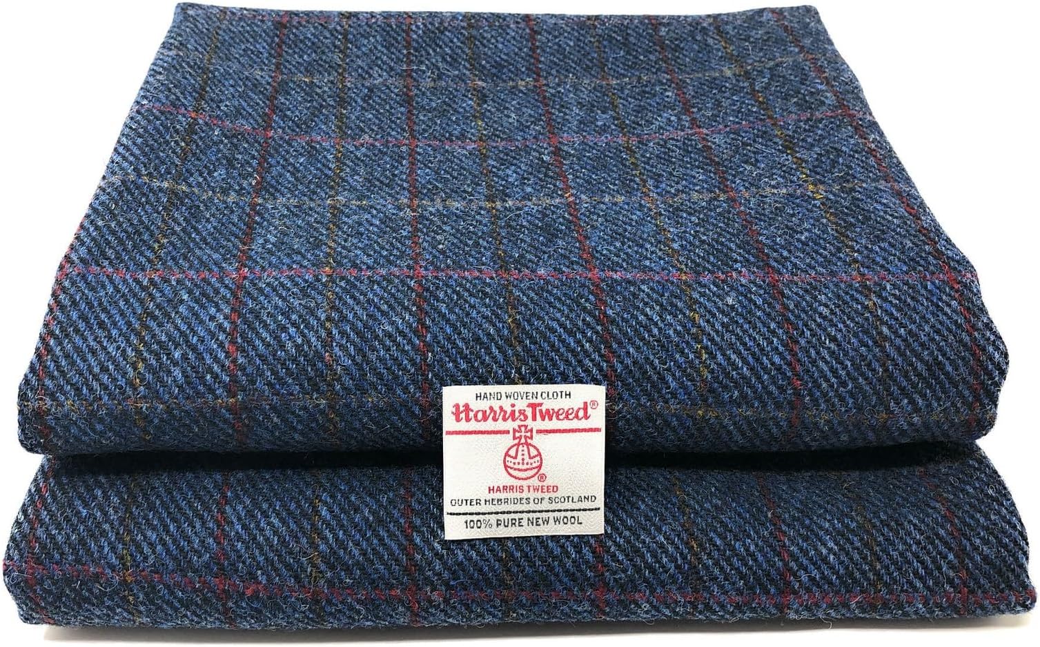 Traditional Harris Tweed Cloth with Authenticity Labels (Blue Twill, 100 x 150cm)