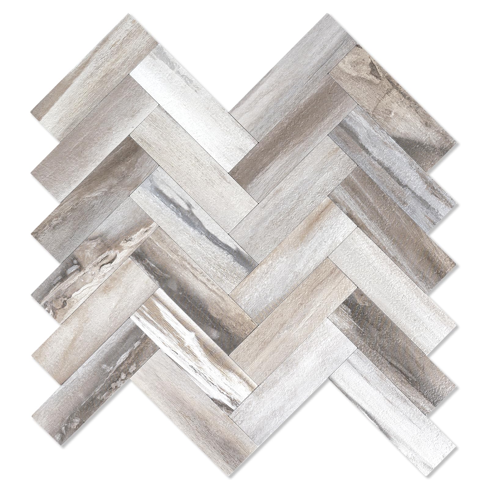 Yipscazo Lot de 10 feuilles de carrelage en PVC à décoller et à coller pour murs de cuisine, carreaux en PVC résistants à la chaleur, 30,5 cm imperméables pour salle de bain et douche