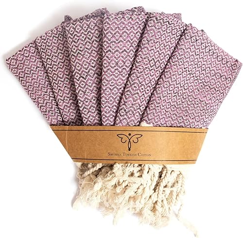 Miniatura 21 de SMYRNA TURKISH COTTON Herringbone Series - Juego de 6 paños de cocina lavables a máquina, ultra suaves, absorbentes, prelavados y de secado rápido