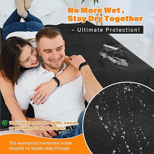 Miniatura 10 de Catalonia Manta de forro polar impermeable para sofá, funda de sofá reversible, protector de cama lavable, a prueba de fugas, cómoda para personas y