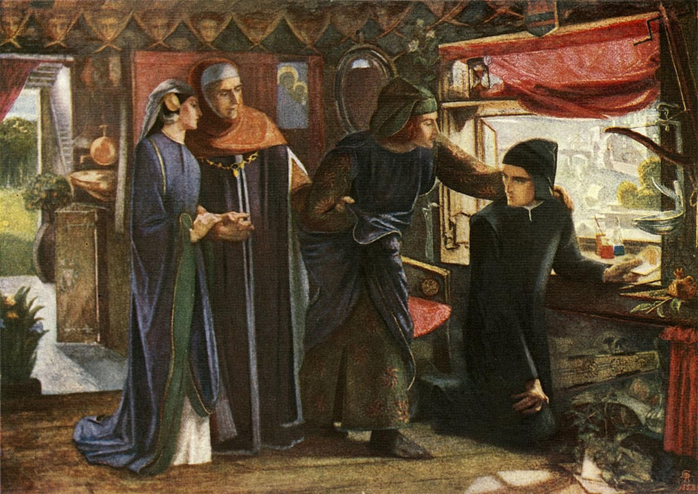 Serendipitp No Frame Vintage Wall Art Canvas Nordic Poster Canvas Print Picture Dante Drawing The Angel By Dante Gabriel Charles Rossetti Wall Art Poster For Home Decor 60X90cm