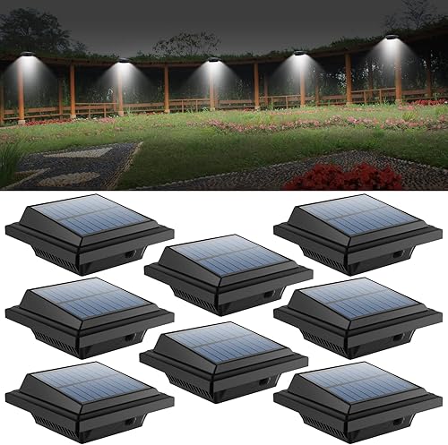 UniqueFire Luces solares de canalón para exteriores, 40 luces LED solares para exteriores, lámparas de seguridad impermeables para aleros, jardín,