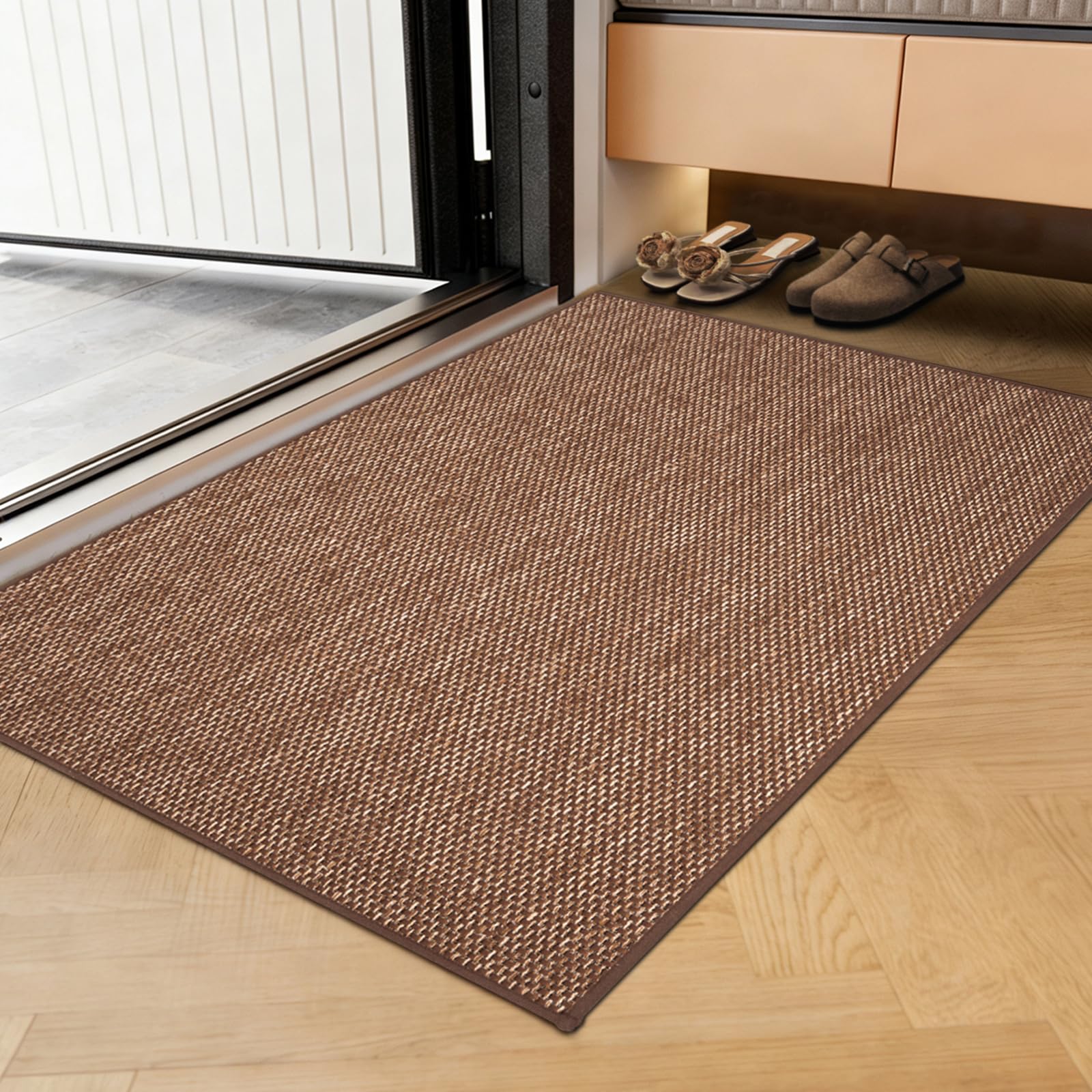 Indoor Door Mat 80x120cm, Reusable Non-Slip Self-Adhesive Backing