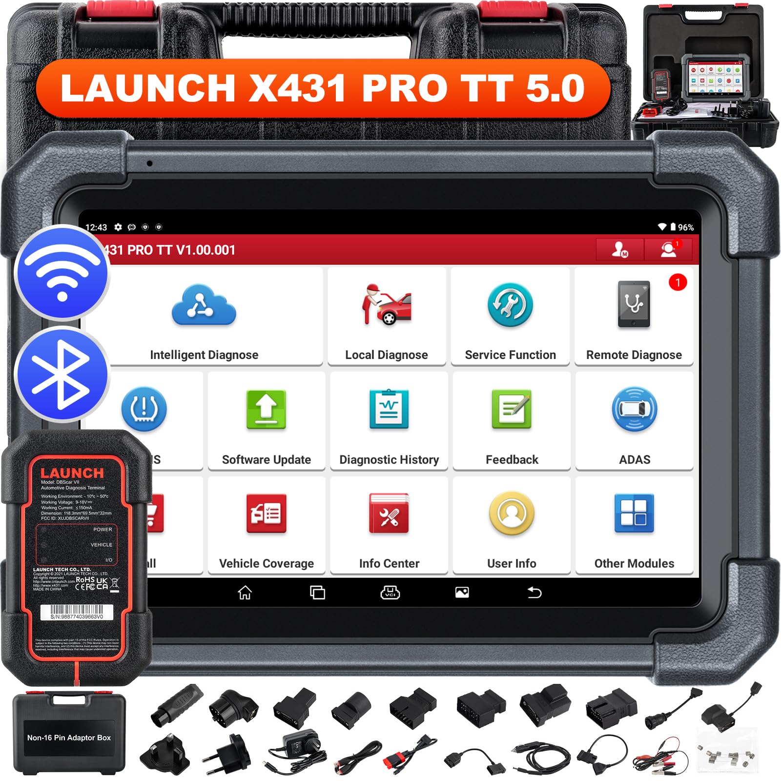 LAUNCH X431 PRO TT, 2026 All-in-One Bidirectional Scanner, Full Function Scan for Cars, ECU Coding, Active Test, All System Automotive Tool, 38+ Reset, CANFD&DoIP, FCA AutoAuth,VAG Guide,2 Yrs Update
