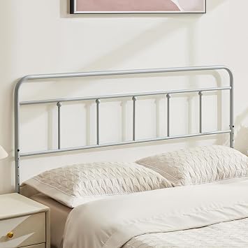 Howjoe Metal Headboard Queen Size, Sturdy and Durable Iron Queen Headboard Only Adjustable Height from 34 to 44, Victorian Vintage Bed Headboards, Farmhouse Head Board, Bed Frame Mount Grey