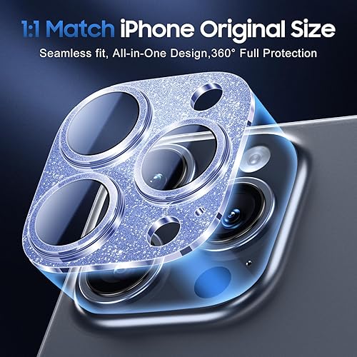 Miniatura 273 de UniqueMe [Paquete de 3 protectores de lente de cámara compatibles con iPhone 14 Pro Max/iPhone 14 Pro, vidrio templado, [compatible con fundas]