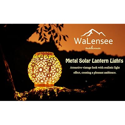Walensee Solar Outdoor Lights, Hanging Garden Lantern for Patio, Yard. Metal Decorative Waterproof Table Lamp, Retro LED… 81SD5BbONgL