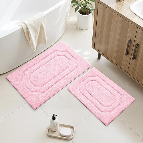 Miniatura 11 de HOMEIDEAS Juego de alfombras de baño de 2 piezas, alfombra de baño de felpa de microfibra extra suave y absorbente con respaldo antideslizante