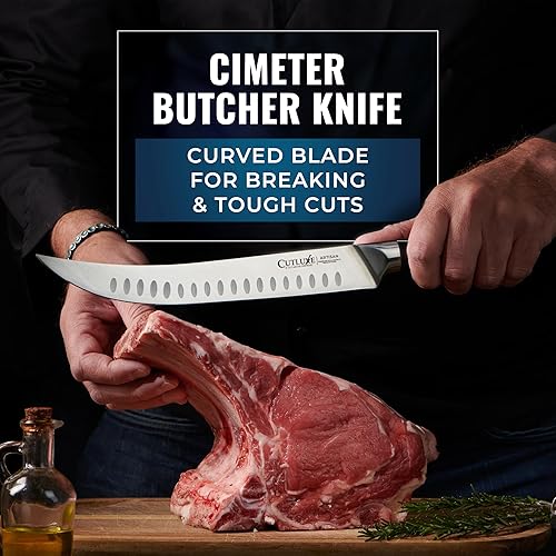 Miniatura 5 de Cutluxe Juego de cuchillos de carnicero - Pechuga de barbacoa, cuchillos para romper y deshuesar, varilla de afilar - Juego de cuchillos para cortar