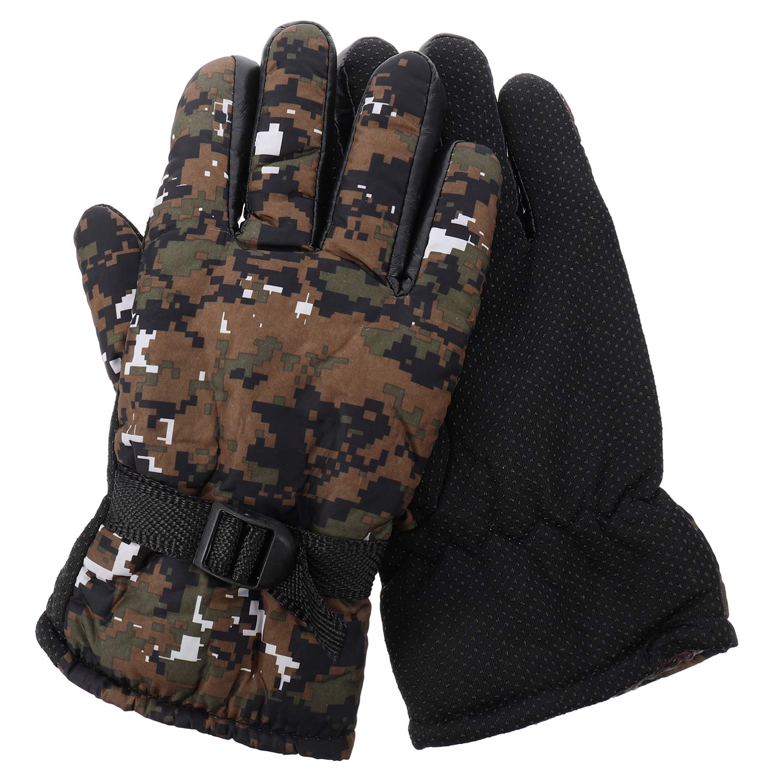 VICASKY 1pair Unisex Gloves Warm - Outdoor Riding Gloves Buckle Windproof Design for Cycling Hiking and Various Outdoor Sports Camouflage