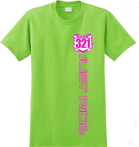 Miniatura 7 de JUST RIDE Motocross Número Placa Camisa MX Moto Personalizada Kawi Verde Lima KX