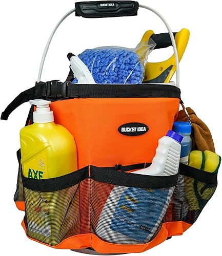 Miniatura 9 de MELOTOUGH Cubo Idea - Organizador de herramientas de lavado de cubos para herramientas de jardín, apto para cubo de 3.5 a 5 galones (rojo)