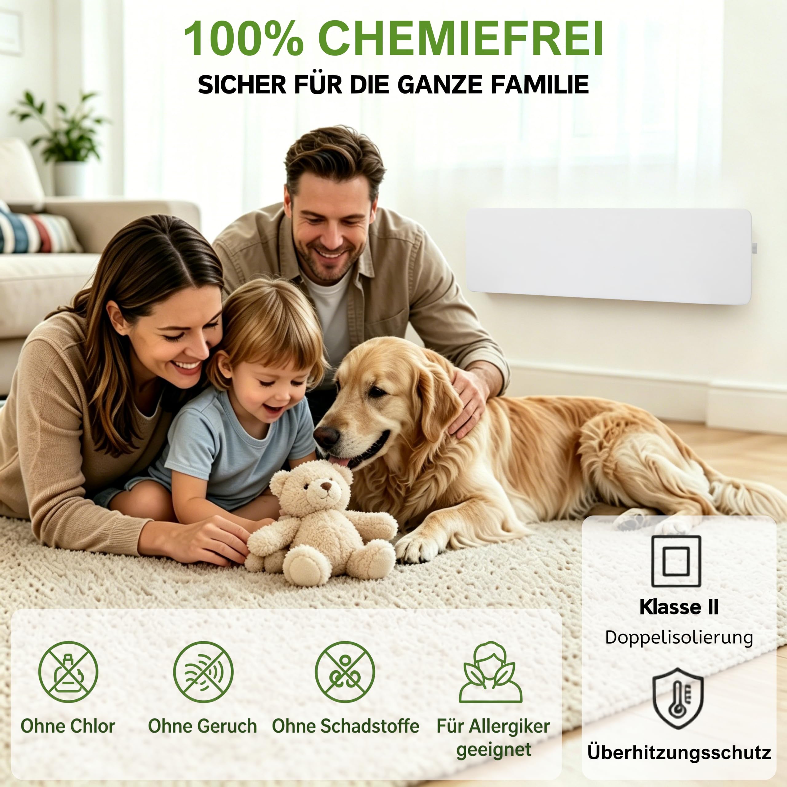 INGRIKT 50W Infrarot Anti-Schimmel-Heizung & Wandtrockner – Dauerhafter Schimmelschutz gegen Feuchtigkeit & Kondenswasser, Energiesparend, Ohne Chemie, IP44 für Bad & Keller