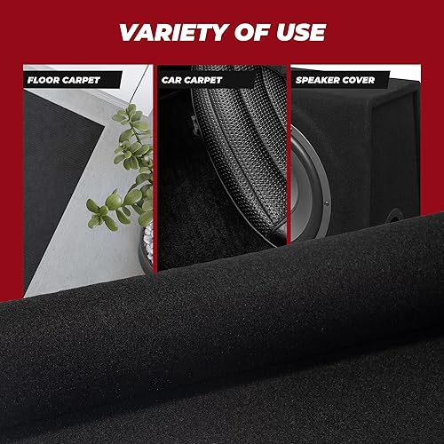 Vista 6 de Bbox Alfombra negra no tejida Febric Longitud: 72 pulgadas (6 pies), ancho: 43 pulgadas (3 pies 7 pulgadas) para altavoz Sub Box Alfombra hogar