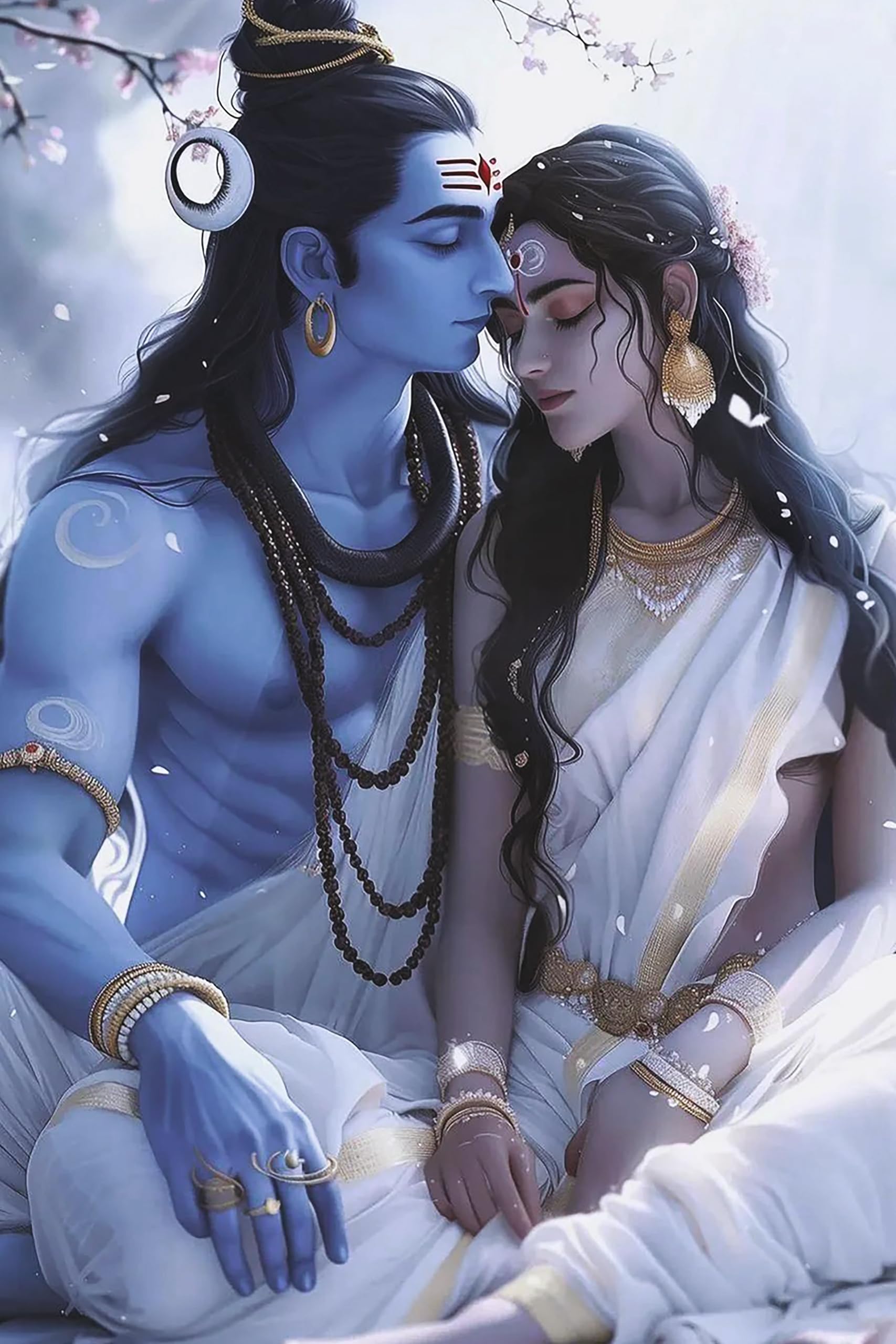 Graphic Word Lord Shiva Shankar or Maa Parvati mata Wall Poster | HD Poster for room decor Photographic Paper (12 inch X 18 inch, 300GSM Thick Paper, Gloss Laminated, Rolled in safety tube)