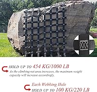Vista 3 de Red de Escalada de Carga Negra, Red de Carga para Patio de Juegos, Escalera de Cuerda Ninja para Obstáculos al Aire Libre, Conjunto de Columpios