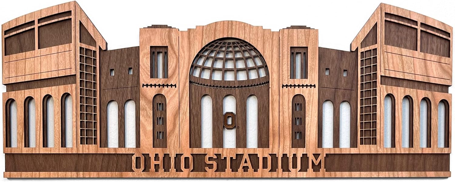 The Ohio State University Buckeyes, Ohio Stadium Wall Art, NCAA Football Decor Memorabilia for Man Cave, Home Bar, Game Room, Dorm, Office, Apartment, Officially Licensed, Large Size