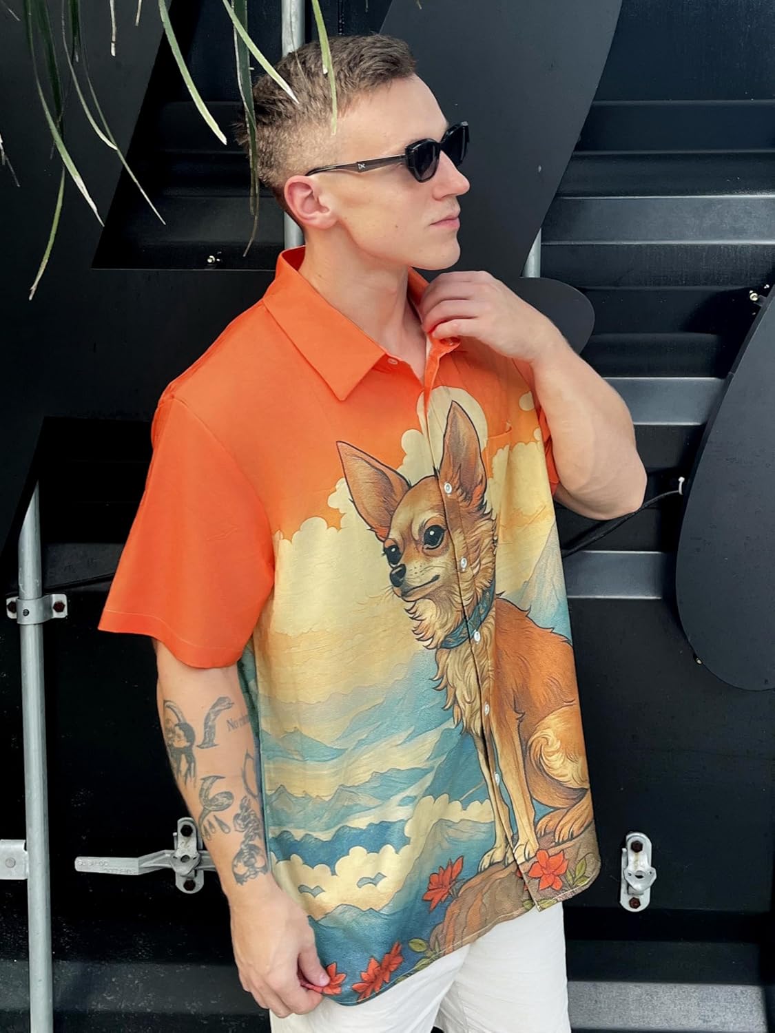 Japanese Art Style Men's Hawaiian Shirt Funny Printed Casual Short Sleeve Button Down Shirts - Image 5