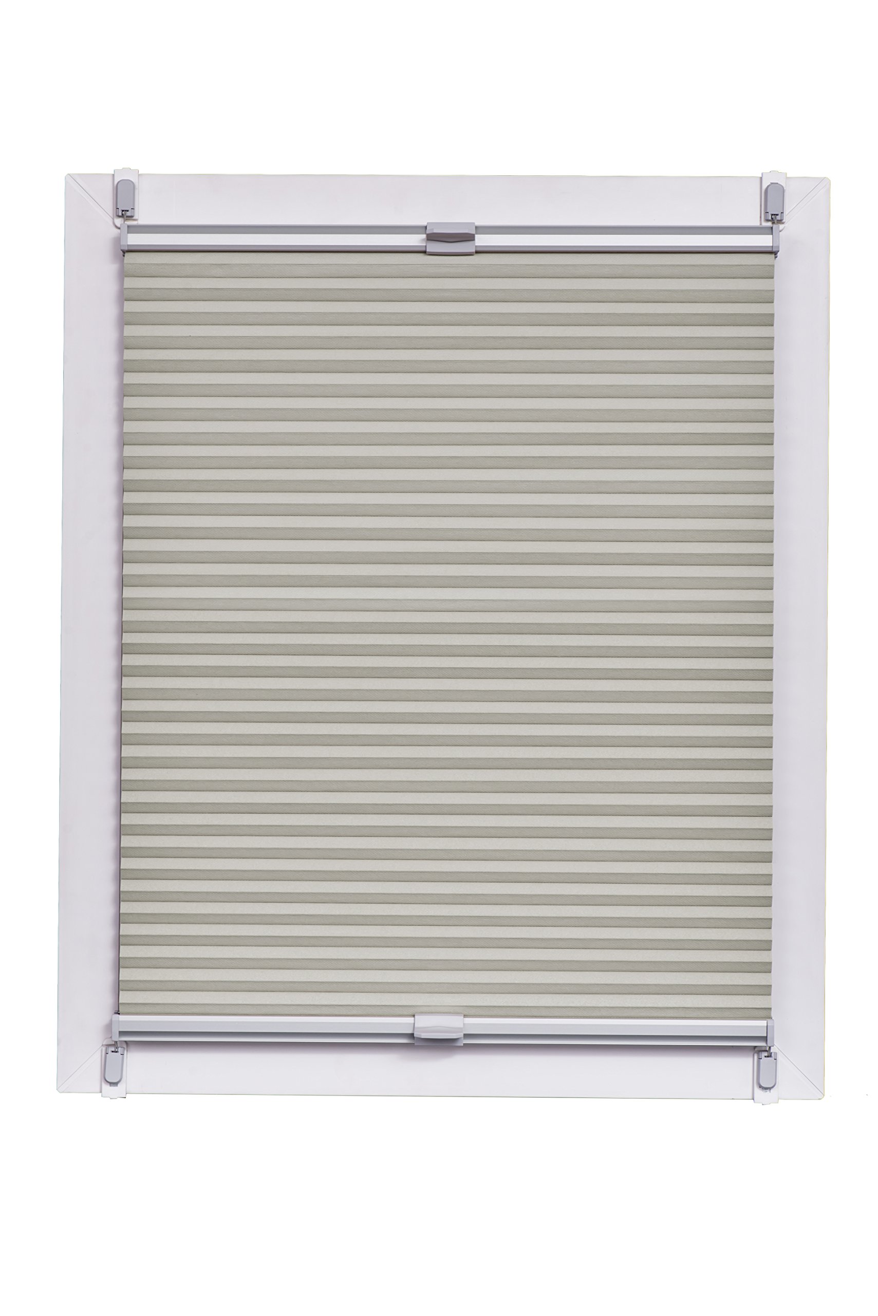 Sunl INES Store plissé nid d'abeille fabriqué en Allemagne, Argent, Klemmfix Système Rail, 70 x 150 Gris, Plastique, Gris, 70 x 2.3 x 150 cm
