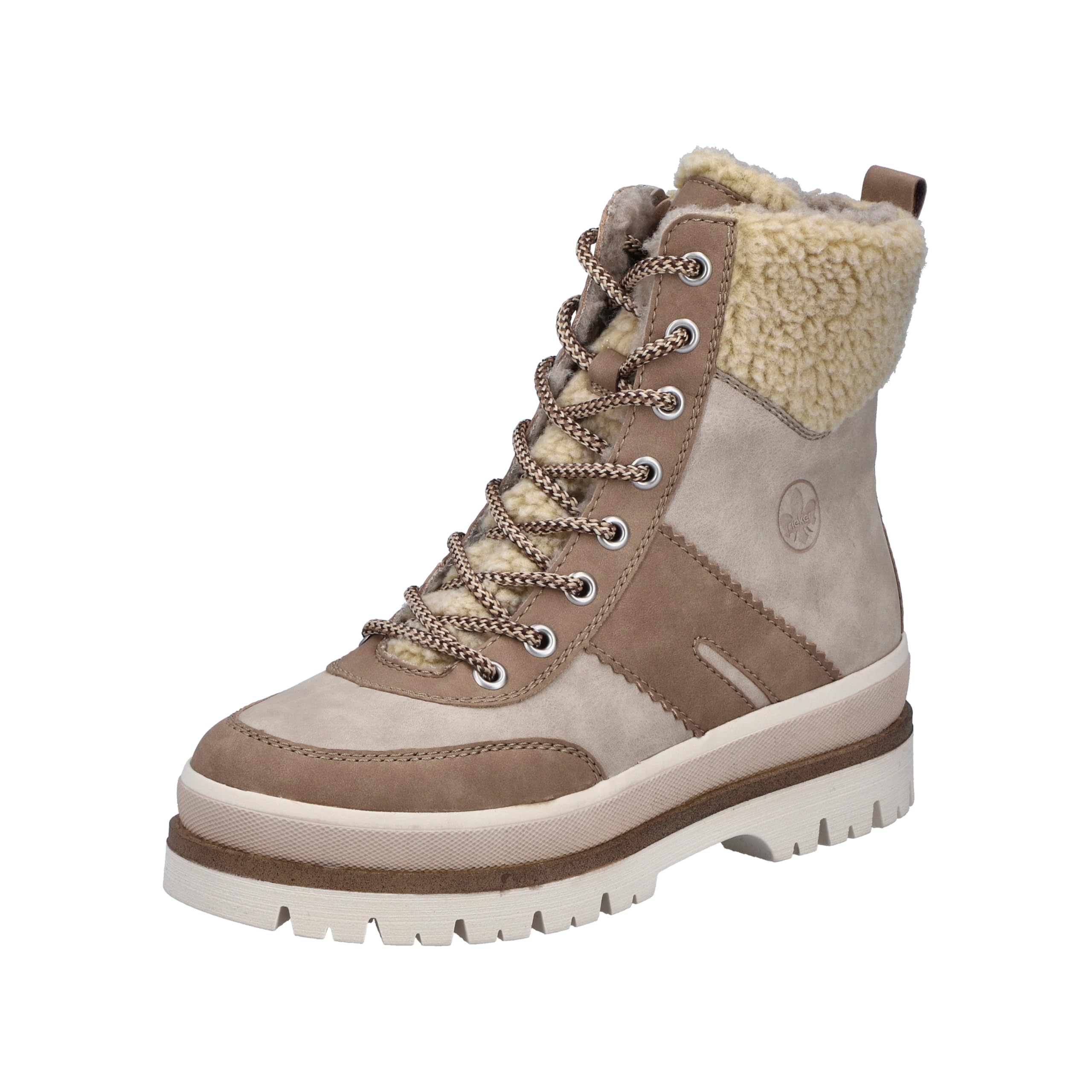 Rieker Y6230-62 Schnürstiefel Textil & Synthetik Damen in beige-Kombi