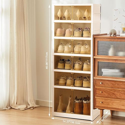 Miniatura 3 de Caja de almacenamiento de zapatos de 69 niveles, zapatero de fácil montaje, de plástico, desmontable, apilable, transparente, cajas de