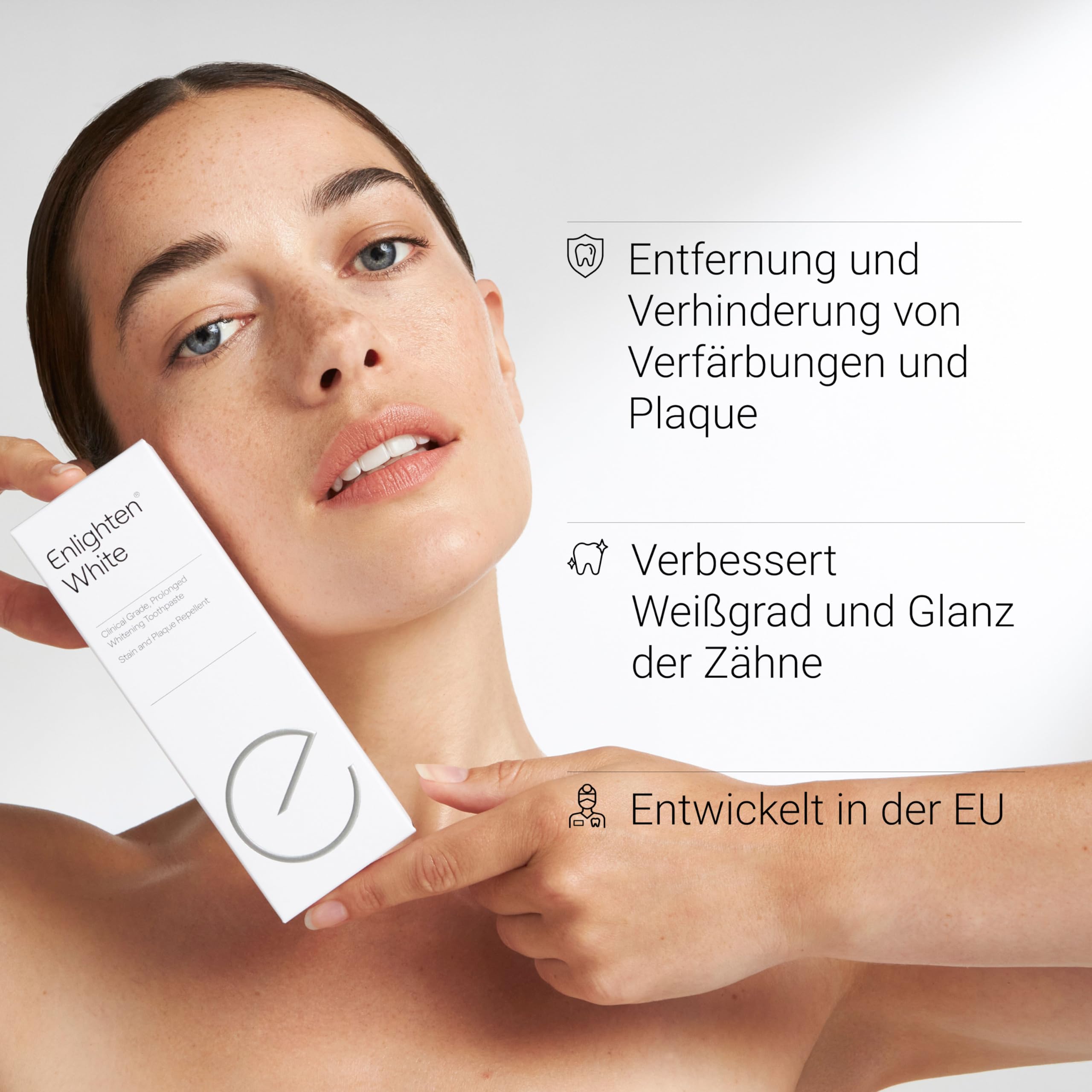 Enlighten White - Fluorid aufhellende Zahnpasta, 75 ml - Zahnschmelzschutz und Zahnaufhellung, für gesunde und strahlend weiße Zähne, von Zahnärzten empfohlen - 6 Stücke