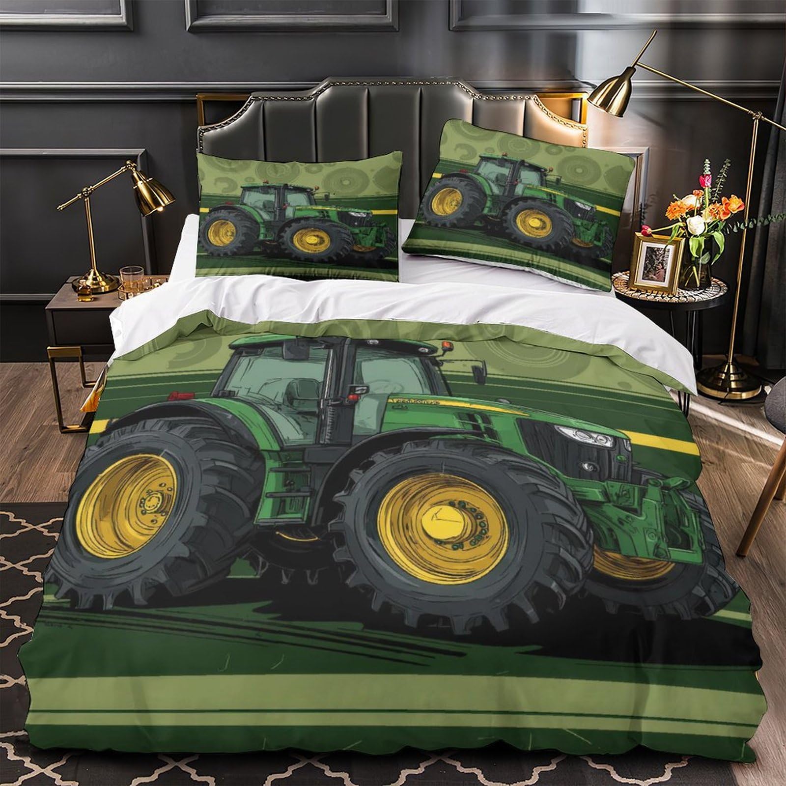 Parure de lit tracteur dessin animé pour la décoration d'une chambre d'ado
