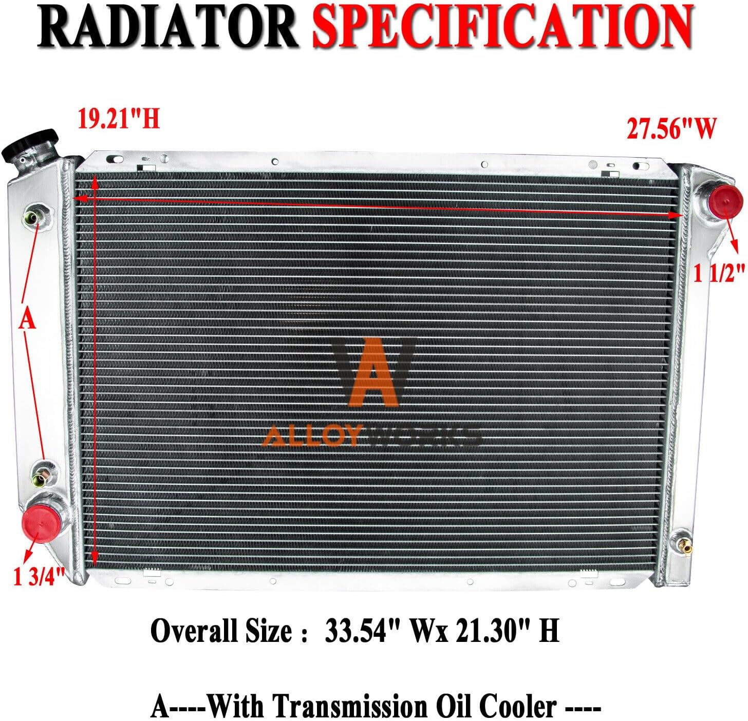 ALLOYWORKS Radiator Replacement for 1980 1981 1982 1983 1984 Ford F150 F250 F350 Bronco 5.0L 5.8L 7.5L Crossflow Radiators, OEM CC561 MC561 EC561 CU561, 3 Row Aluminum Radiator