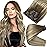 Full Shine Balayage Human Hair Clip in Extensions Brown Ombre Clip in Hair Extension Light Brown Mix Blonde Invisible Hair Extension 18 Inch 120 G 8 PCS