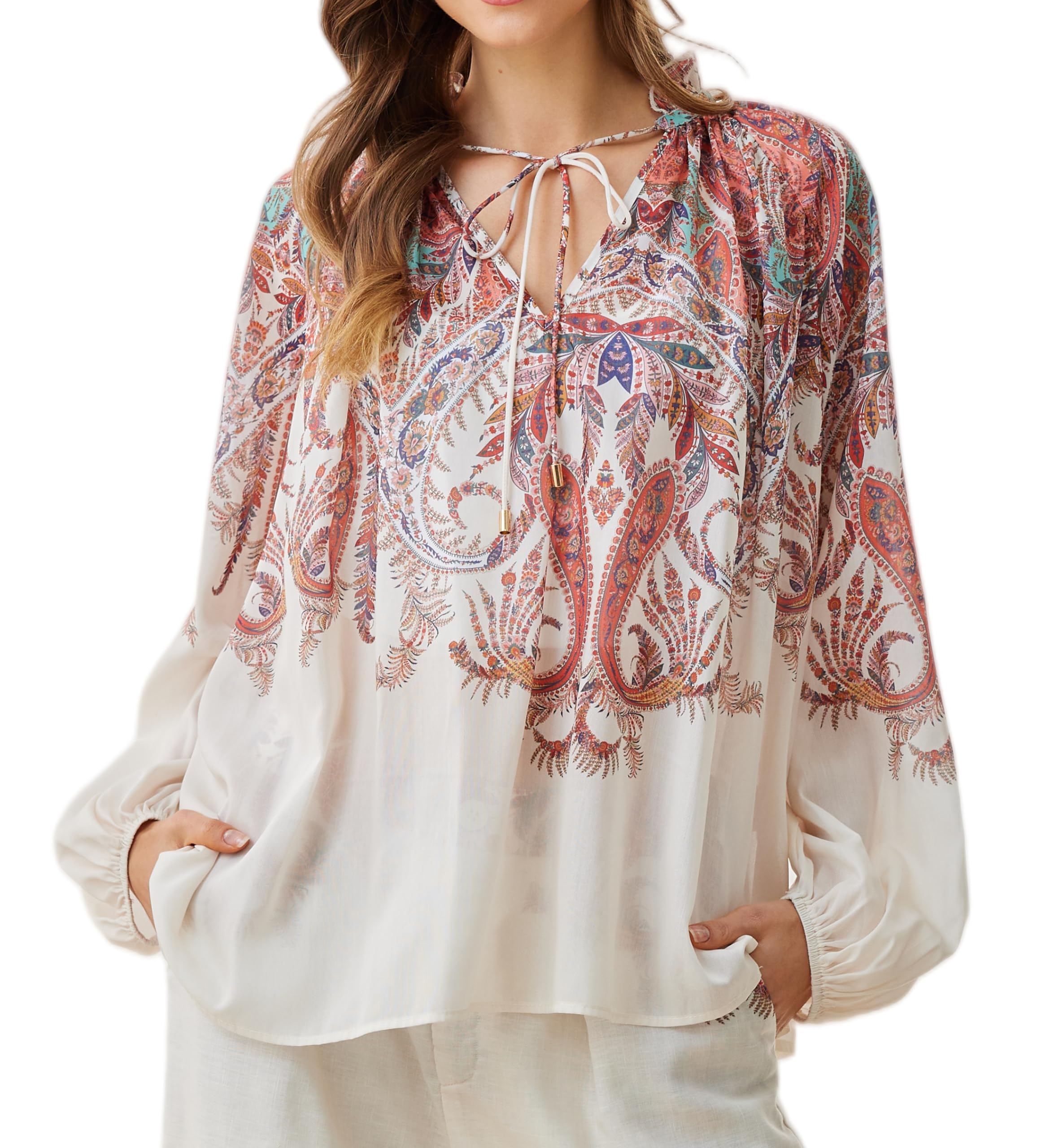 Ystguic Womens Balloon Sleeve Blouse