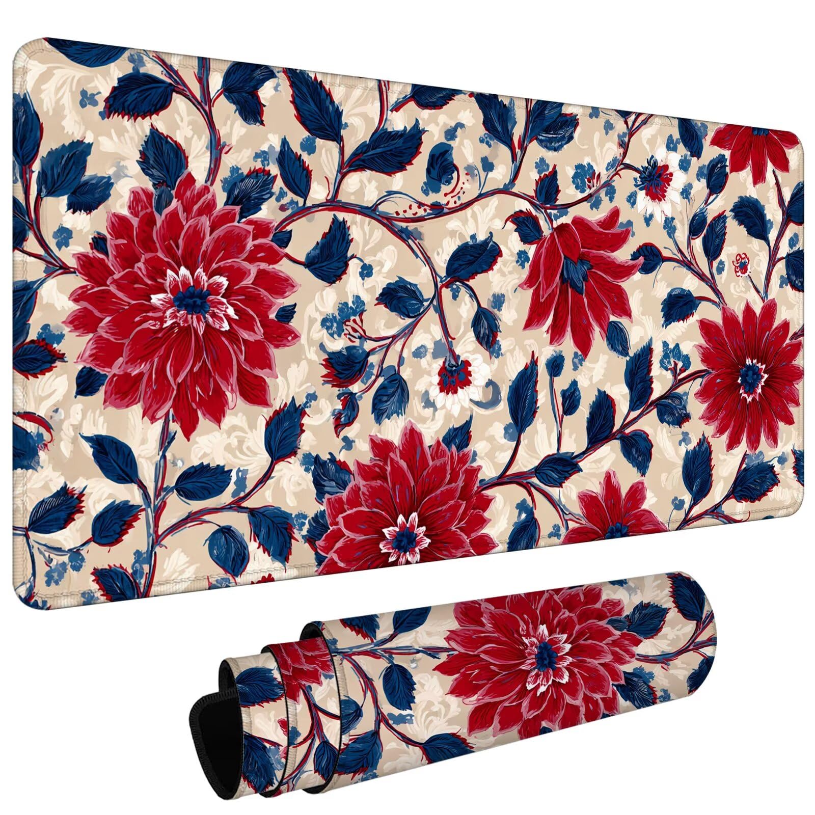 Duża podkładka pod mysz na biurko, 1400 x 600 x 3 mm, gamingowa podkładka pod mysz z antypoślizgową podstawą, zszyte krawędzie, zwiększona precyzja, mata komputerowa, mata ochronna na biurko