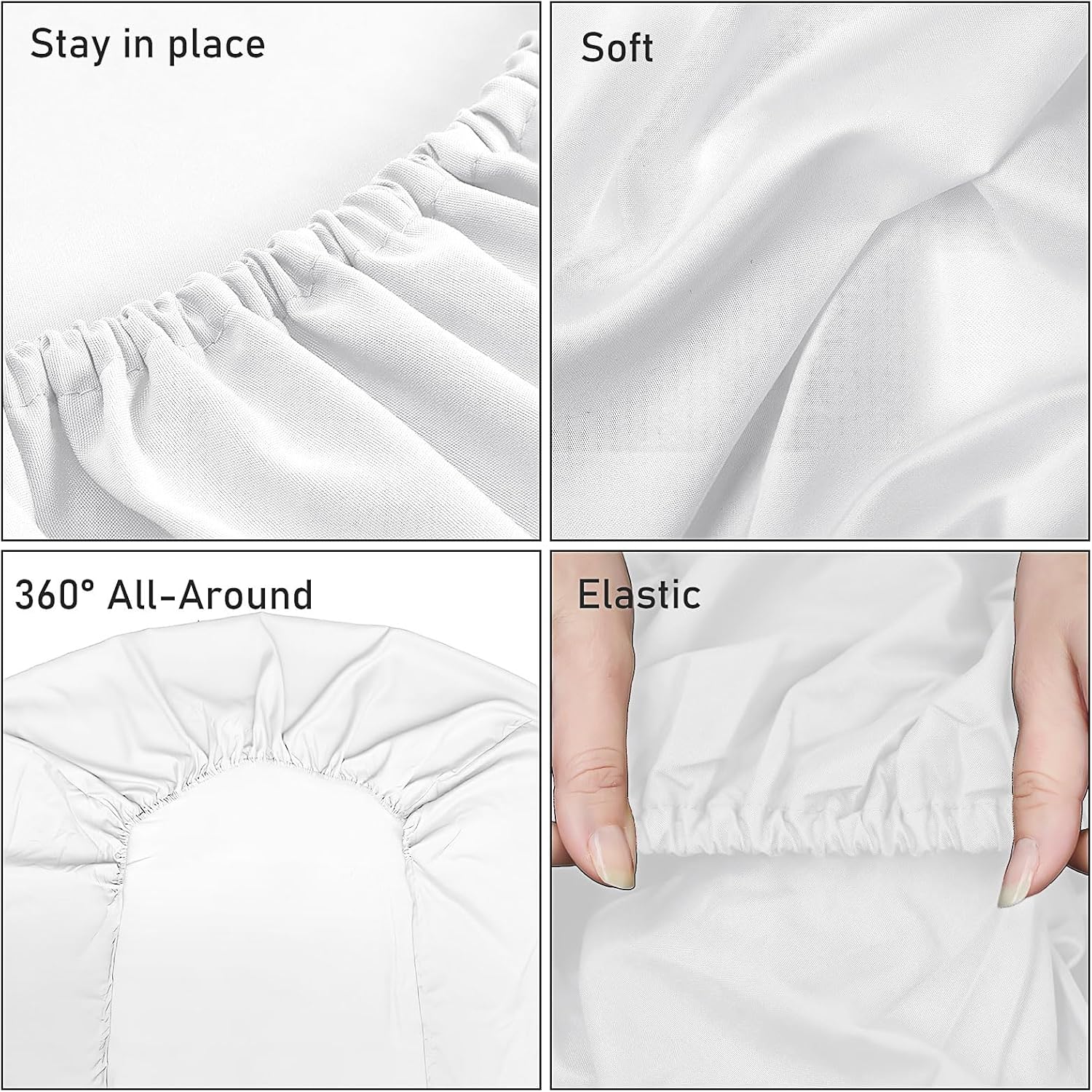 10 Pack Bedding Twin Fitted Sheets Bulk Fitted Bed Twin Size Sheet 39'' x 75'' Single Size Bottom Sheets up to 12 Inches, Ideal for School Dormitory Home Salons Hotels (White)