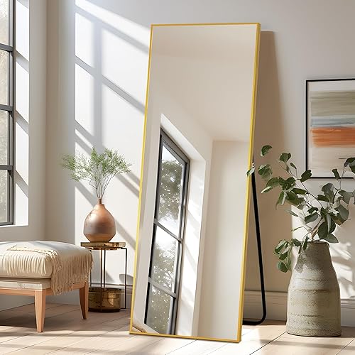 Vista 42 de NicBex - Espejo arqueado, de cuerpo entero, 64 x 24 pulgadas, con marco de aleación de aluminio, soporte, negro, se puede colocar de pie, apoyar