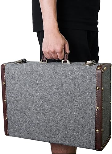 Miniatura 4 de DreamsEden Caja de almacenamiento decorativa de madera con asa, decoración rústica, maleta de madera, cofre del tesoro, caja de recuerdo