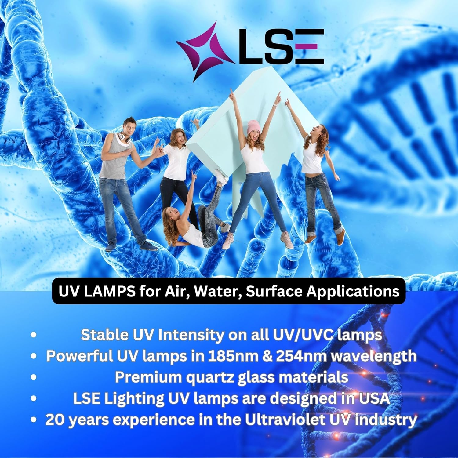 LSE Lighting OxyQuantum Equivalent 36W UV Lamp | 16-Inch 2G11 Base | High-Performance Replacement Bulb | Designed in USA