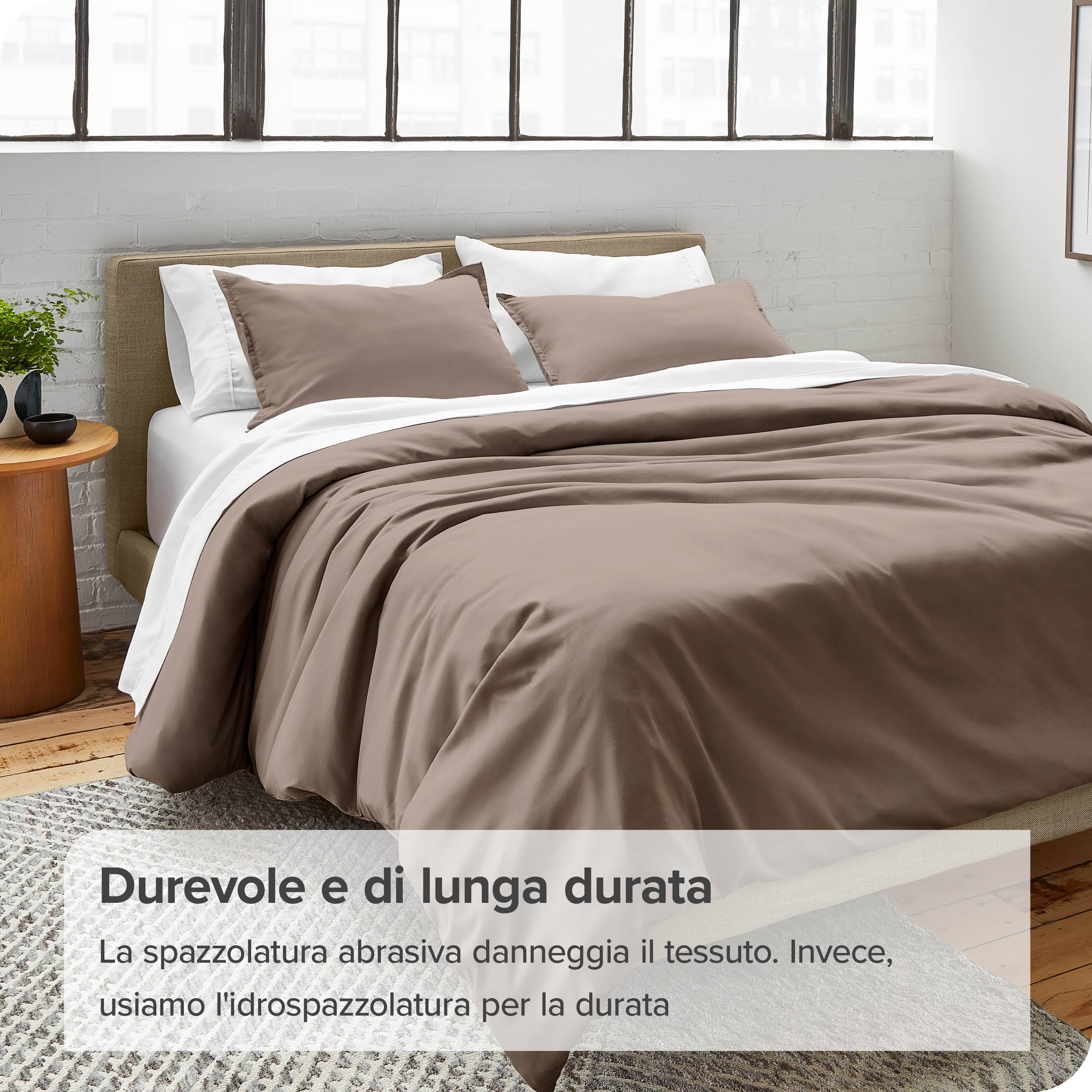 Bare Home Set Copripiumino Collezione Premium 1800 ultra morbida - Copripiumino leggero e fresco - Copripiumino dalla texture soffice (240 x 220/80 x 80 x 2, Tortora)