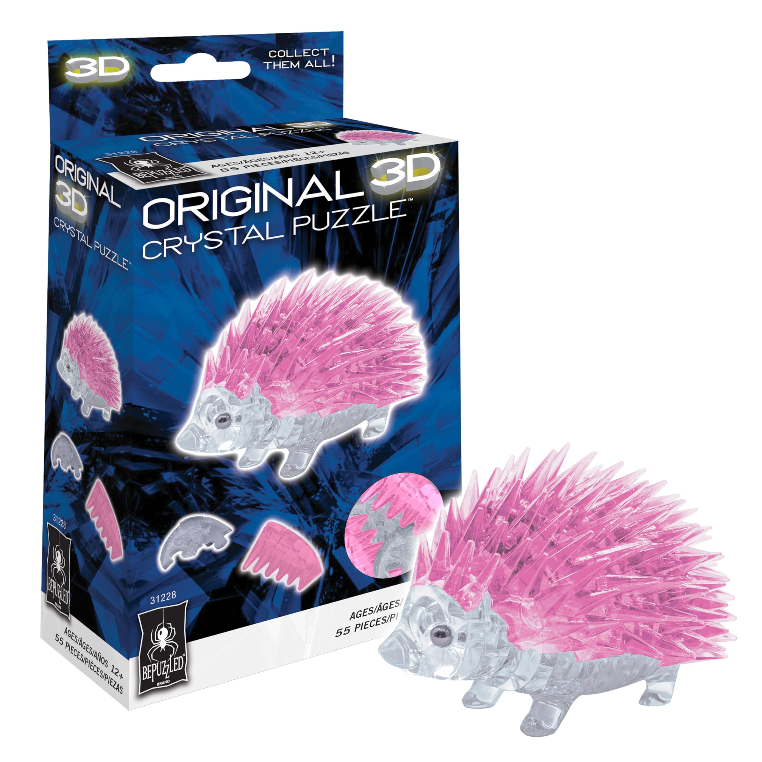 Amazon.com: BePuzzled Hedgehog 3D Crystal Puzzle, Brain Teaser
