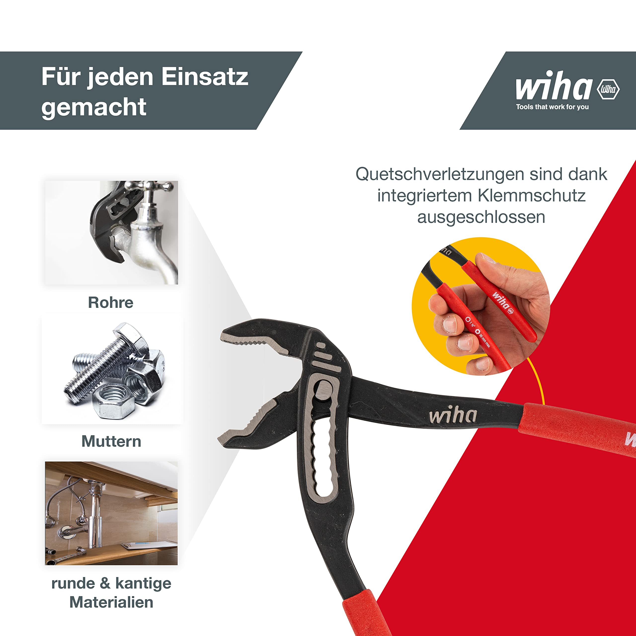 Wiha Wkrętaki do instalacji wodnych Classic przesuwne 180 mm (26760)