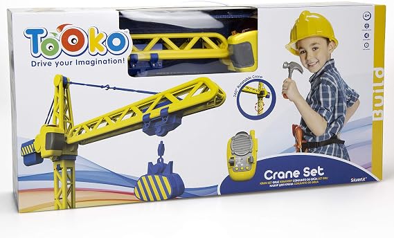 Tooko - Radio Controlled Construction Crane with Sound Effects - Rotates 360 ° - 70 cm - All Control from Remote Control - Kindergarten Toy