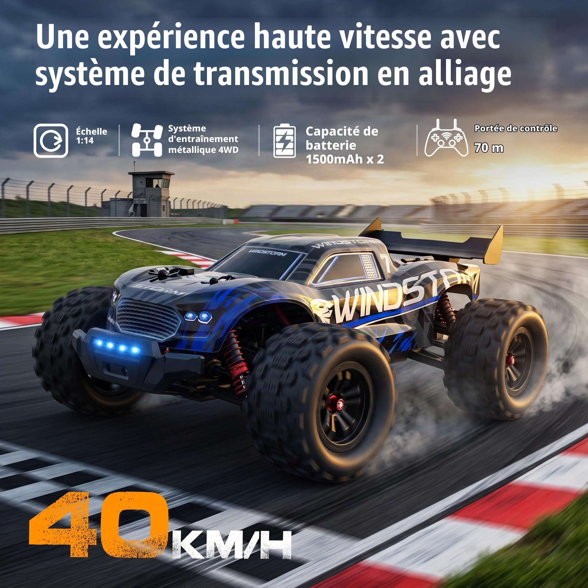 Voiture Télécommandée Adulte - 4WD 40 Km/H Tout-Terrain Off-Road RC Car