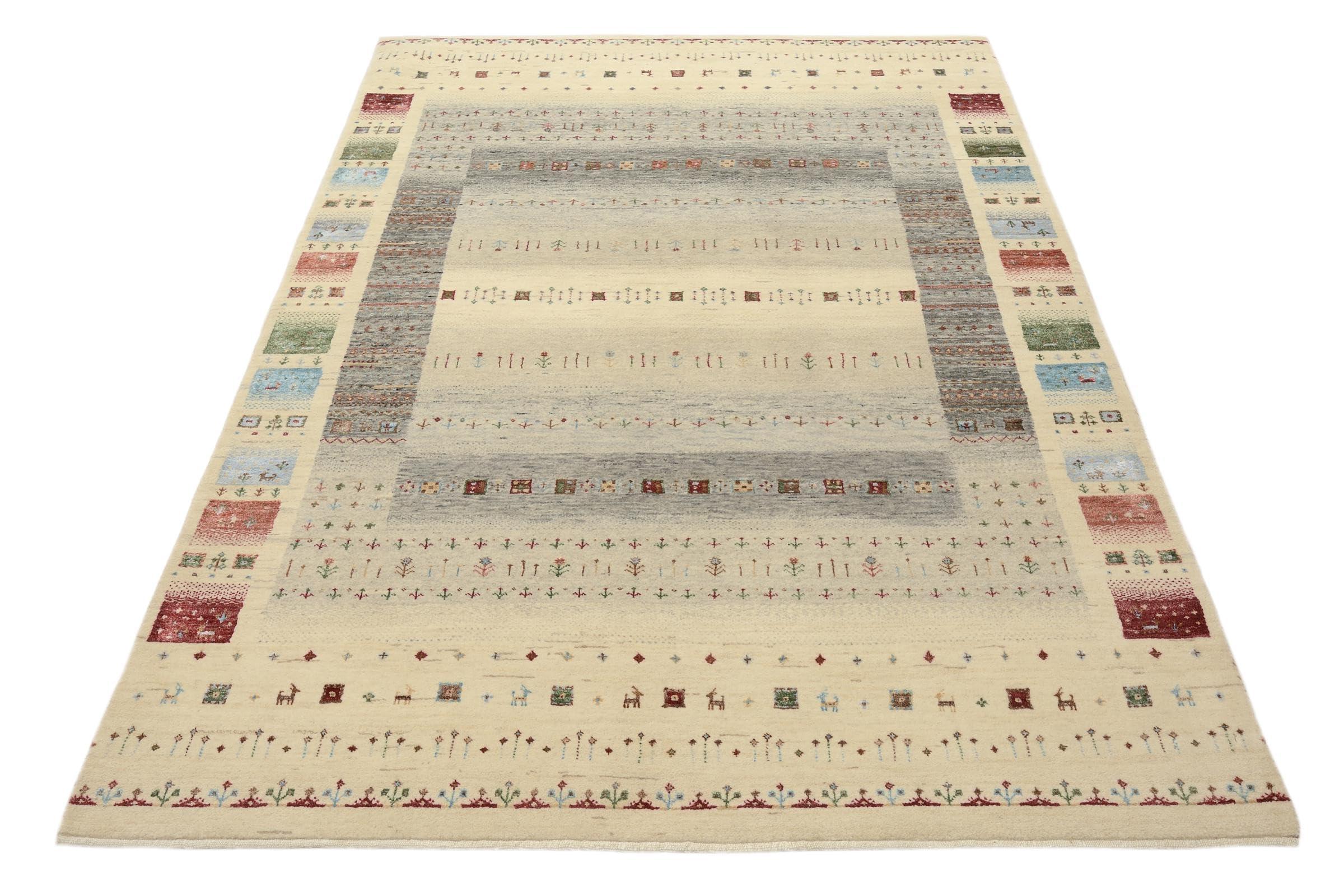 Gabbeh Loribaft Design 146x206 Ręcznie tkane Nowoczesny Dywan orientalny Dywan Indie