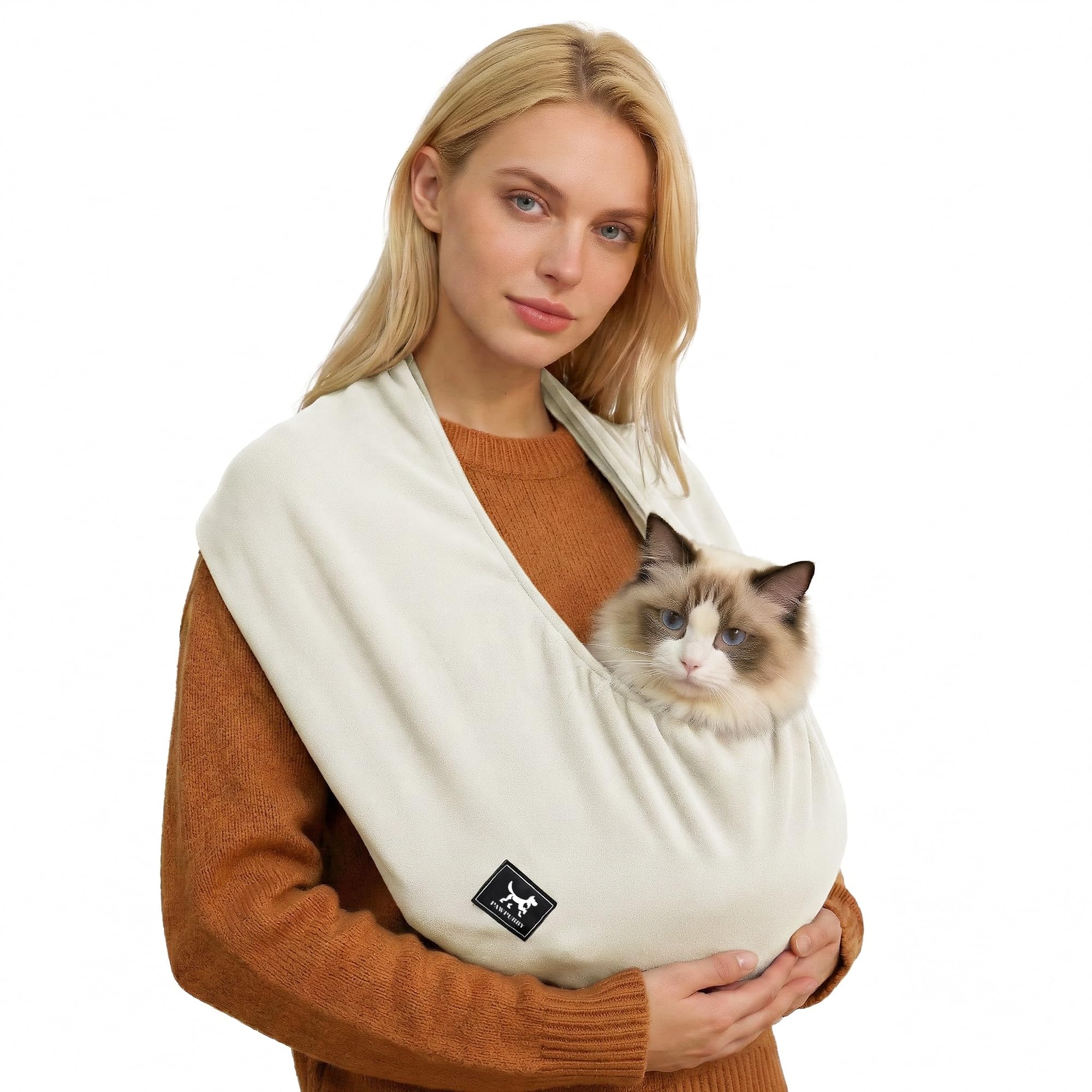 Sac de transport pour chat en bandoulière, porte-bébé pour animaux de compagnie mains libres pour petits chiens et chats - Sac de transport Pubby pour chaton doux et respirant, poche
