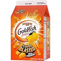 Vista 8 de Goldfish Galletas saladas con sabor extra a queso cheddar Flavor Blasted, caja de 27.3 oz