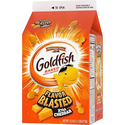 Miniatura 8 de Goldfish Flavor Blasted Xtra Cheddar Cheese Crackers, cartón de 27.3 onzas