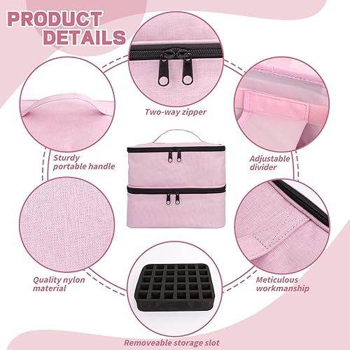 Miniatura 3 de Organizador de esmalte de uñas y funda para lámpara de uñas, bolsa de almacenamiento de esmalte de uñas de 2 capas con capacidad para 30 botellas