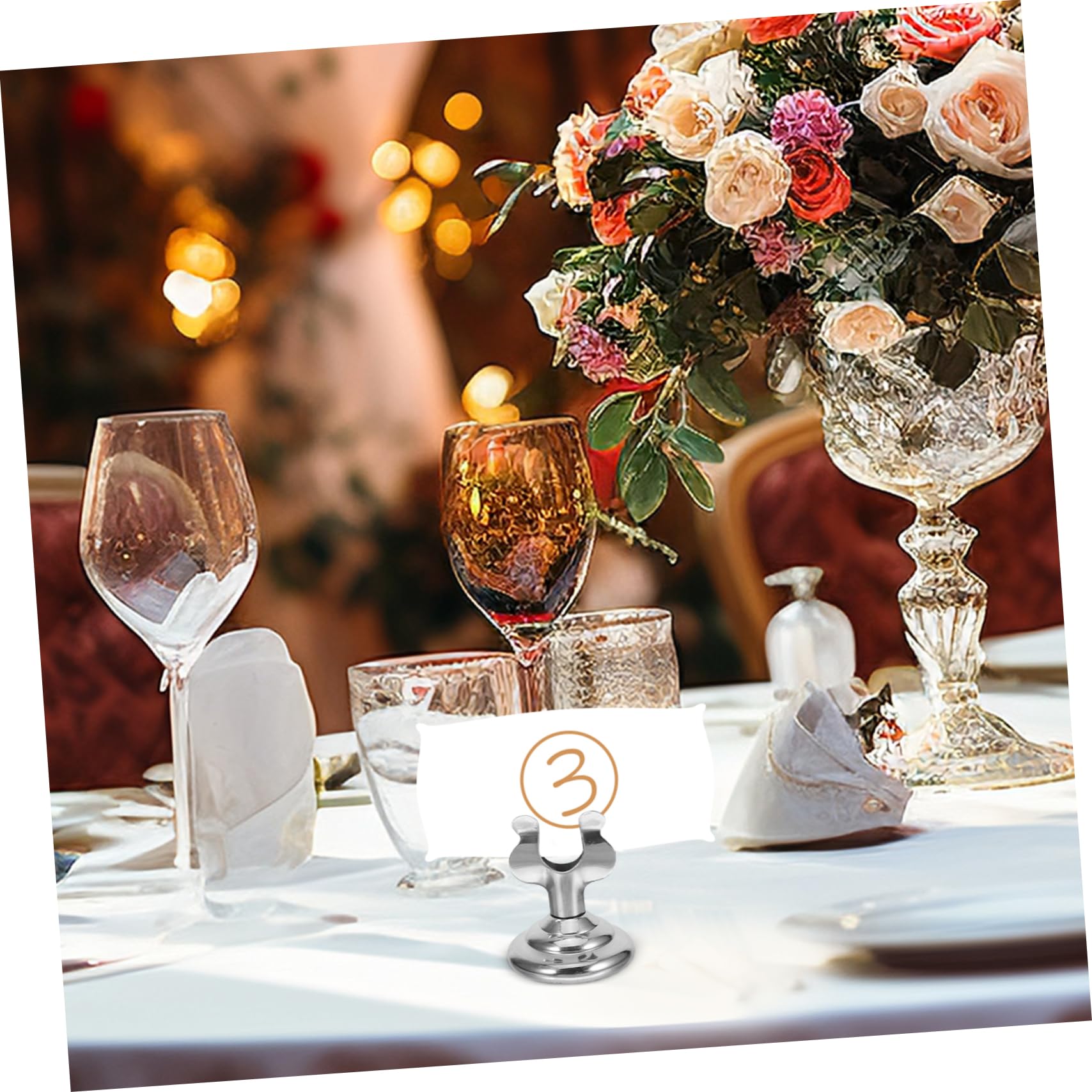 SHINEOFI 2 Series Soporte De Mesa Restaurante Titulares De Menú Lámina Soportes Para Números De Mesa Altos Almacenar Poseedor Soporte De Menú Titular Del Número De Mesa Silver 5 Piezas*2